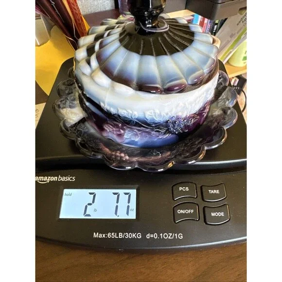 West Moreland “Marble” Grape Butter Purple Slag Dish 1970’s - Picture 6 of 6
